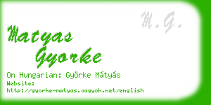 matyas gyorke business card